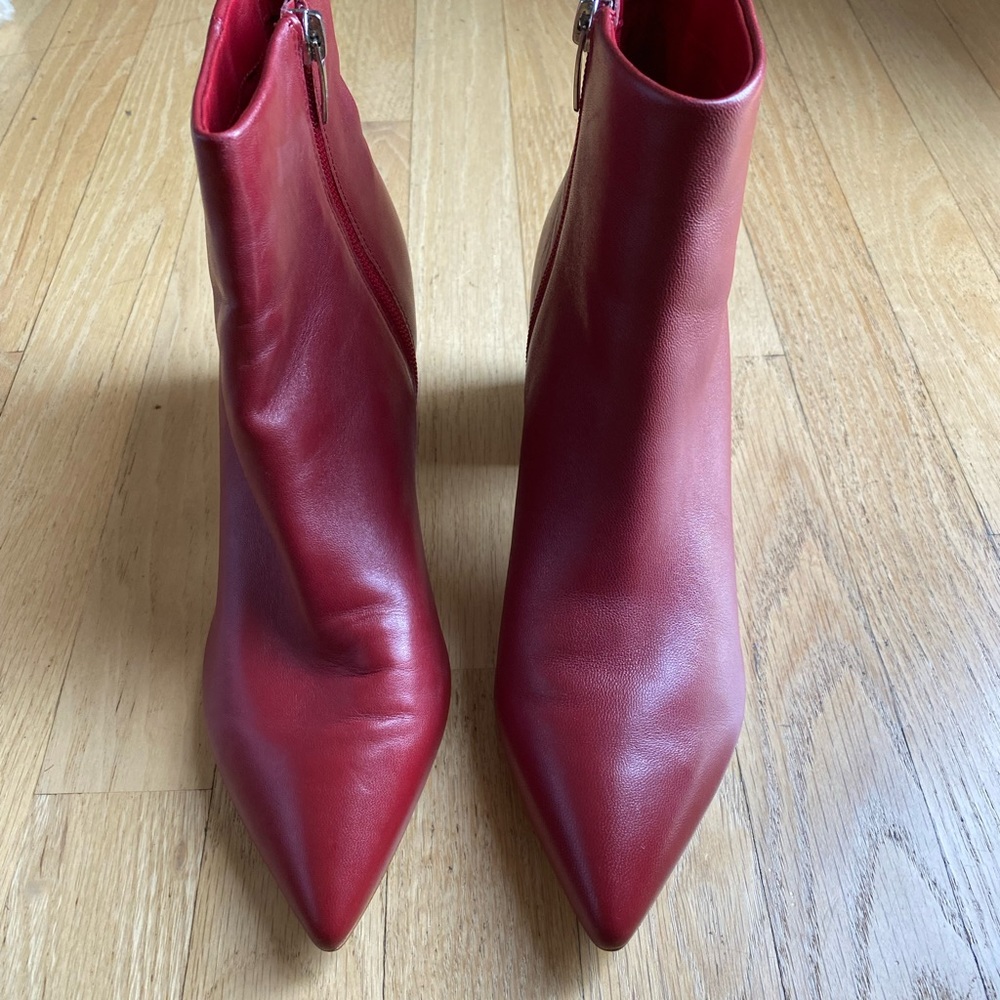 Red leather boots by Marc fisher size 8, runs small